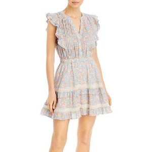 AQUA Floral Print Ruffled Mini Dress